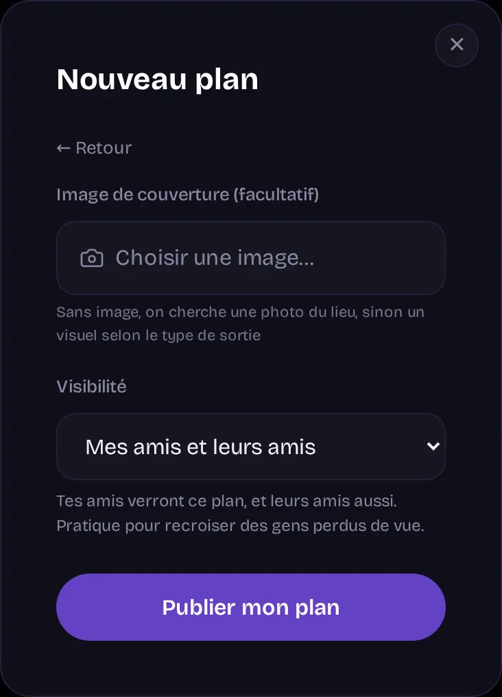 Choix de la visibilité d'un plan