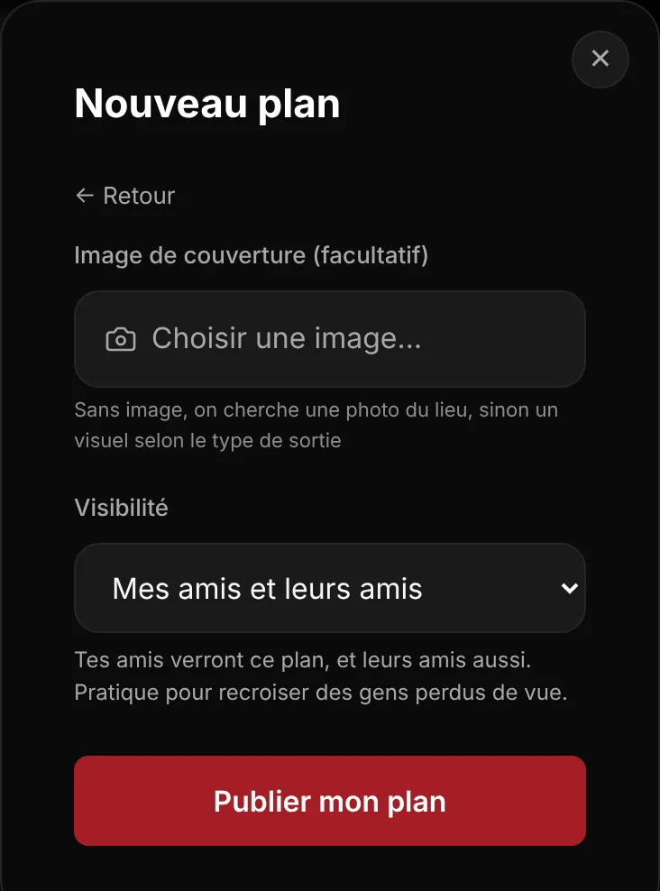 Choix de la visibilité d'un plan