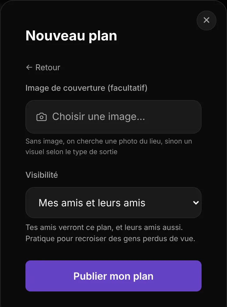 Choix de la visibilité d'un plan