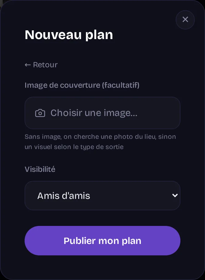 Choix de la visibilité d'un plan